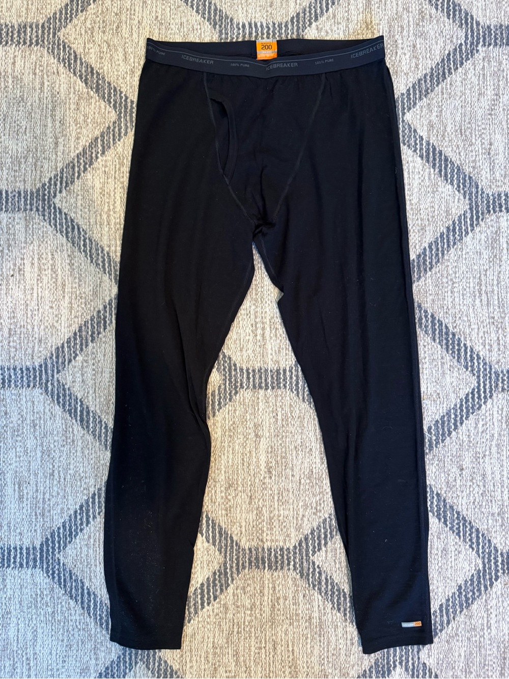 Icebreaker Black Merino 200 Base Layer Bottoms